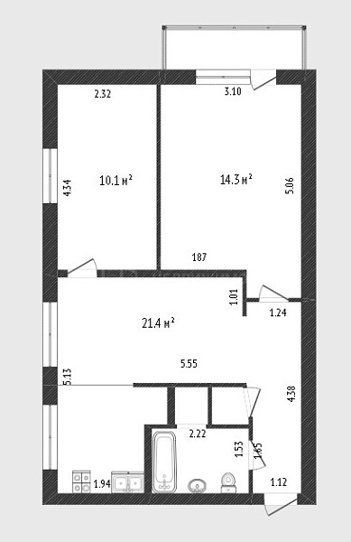 3-к квартира, 51 кв.м., улица Котовского, 10