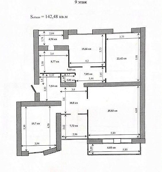 4-к квартира, 138 кв.м., Широтная улица, 112к2