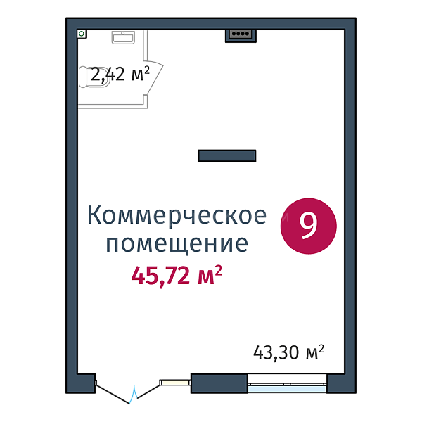 Квартира в новостройке, 45 кв.м., ул.Краснооктябрьская, д.12