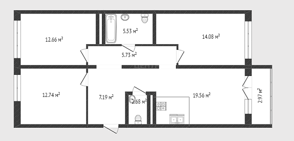 3-к квартира, 78 кв.м., улица Анатолия Клиндюка, 3