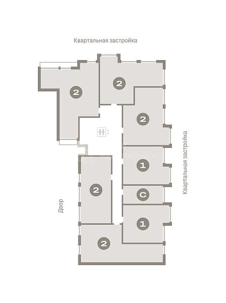 2-к квартира в новостройке, 83 кв.м.