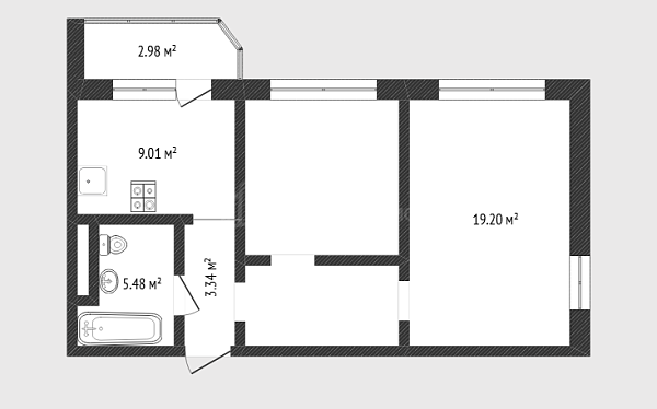 2-к квартира, 55 кв.м., улица Константина Посьета, 9