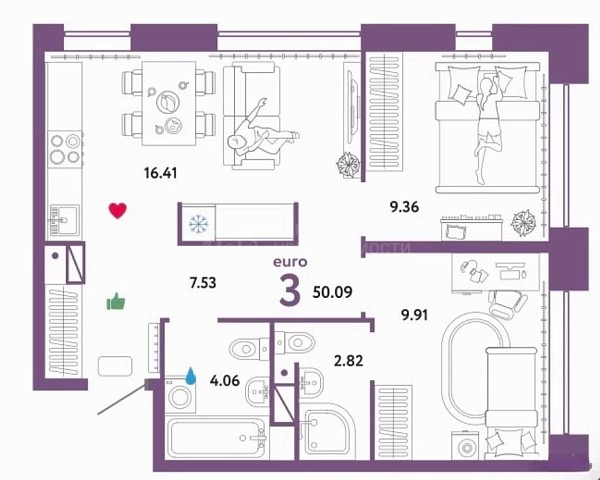 2-к квартира, 50 кв.м., улица Тимофея Чаркова, 87