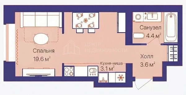 Студия, 30 кв.м., улица Республики, 204к12