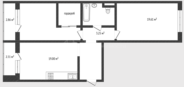 2-к квартира, 73 кв.м., улица Александра Пушкина, 5к1