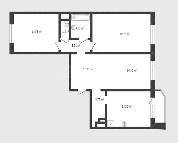 3-к квартира, 86 кв.м., улица Валентины Трофимовой, 1