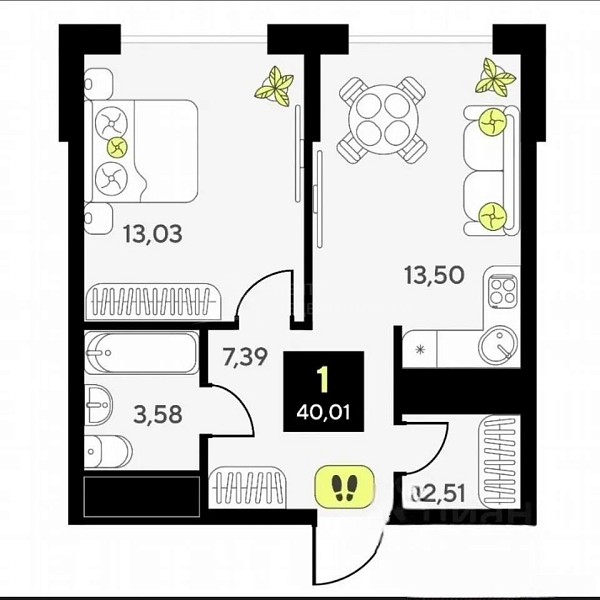 1-к квартира, 40 кв.м., улица Андрея Приказнова, 2