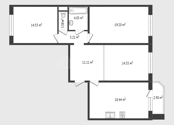 3-к квартира, 86 кв.м., улица Александра Пушкина, 3