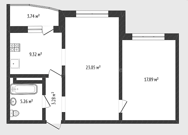 2-к квартира, 60 кв.м., улица Федюнинского, 58к2