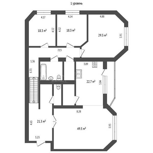 4-к квартира, 197 кв.м., улица Дзержинского, 69