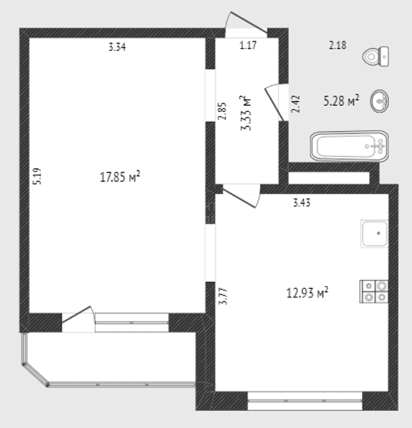 1-к квартира, 39 кв.м., улица Монтажников, 40