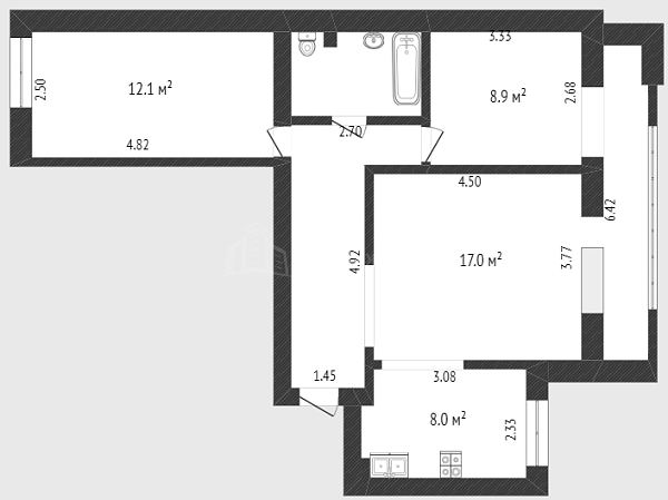 3-к квартира, 64 кв.м., Холодильная улица, 84