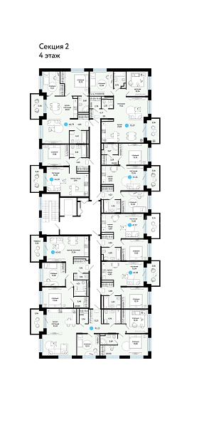 2-к квартира в новостройке, 75 кв.м.