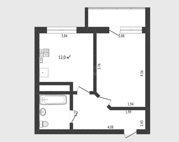 1-к квартира, 34 кв.м., улица Тимофея Чаркова, 79к3