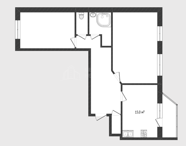 2-к квартира, 77 кв.м., улица Максима Горького, 3