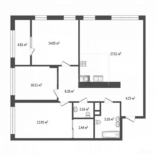 4-к квартира, 92 кв.м., улица Сергея Джанбровского, 17к2