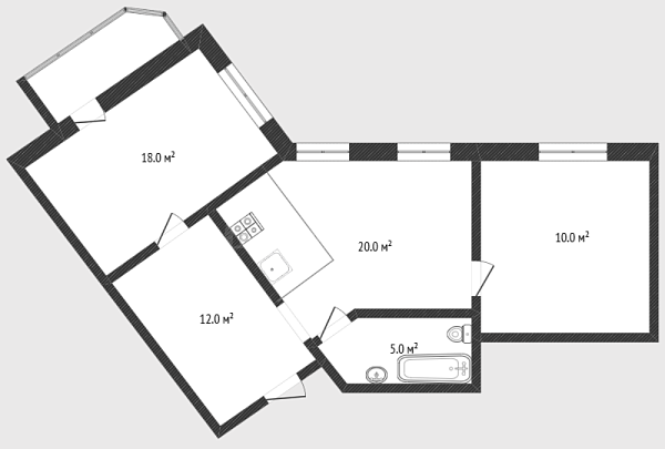 3-к квартира, 65 кв.м., улица Демьяна Бедного, 83