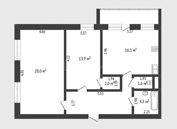2-к квартира, 79 кв.м., Широтная улица, 104к4