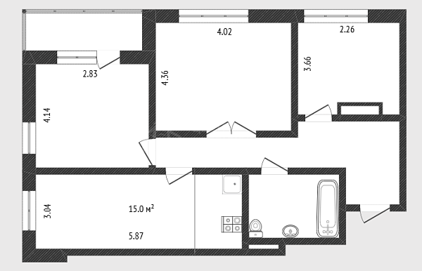 3-к квартира, 78 кв.м., улица Мельникайте, 32