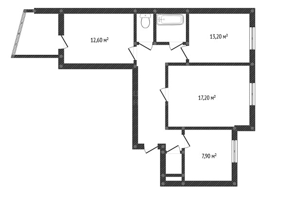 3-к квартира, 61 кв.м., улица Елизарова, 74