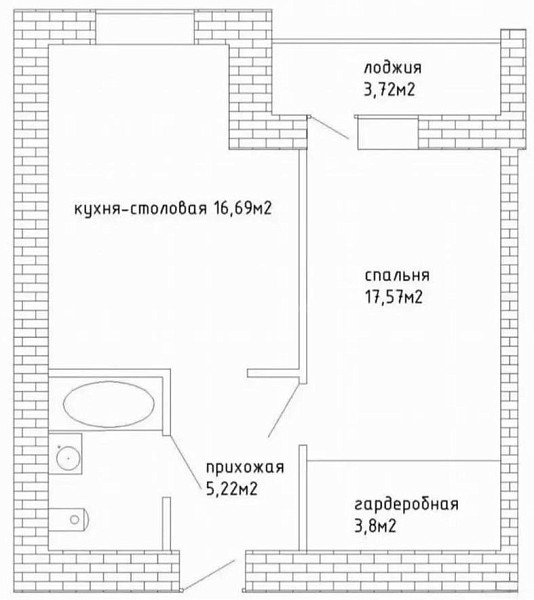1-к квартира, 43 кв.м., улица Тимофея Кармацкого, 7