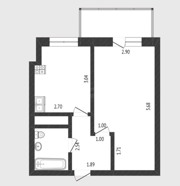 1-к квартира, 29 кв.м., улица Пермякова, 81