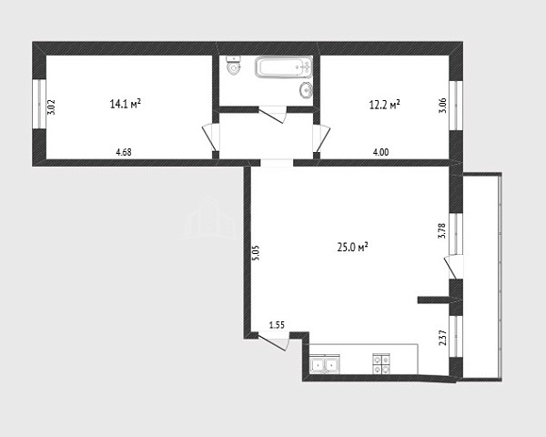 2-к квартира, 67 кв.м., улица Николая Фёдорова, 4