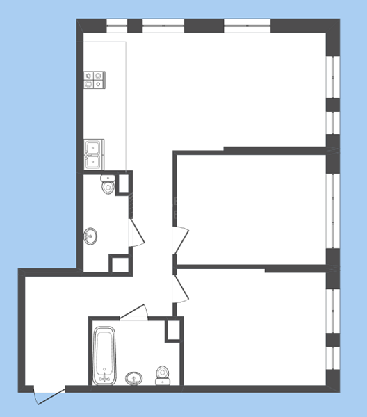2-к квартира, 74 кв.м., улица Тимофея Чаркова, 87