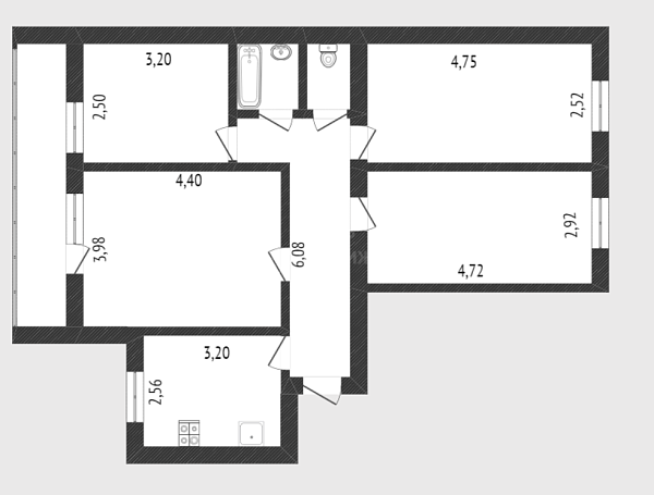 3-к квартира, 78 кв.м., улица Мориса Тореза, 1