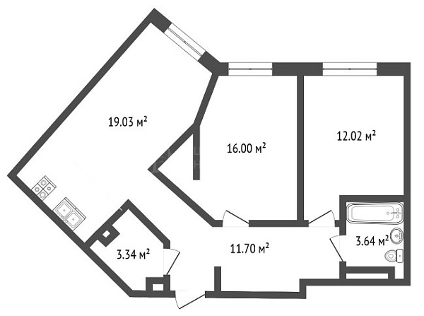 2-к квартира, 62 кв.м., улица Ю.-Р.Г. Эрвье, 38