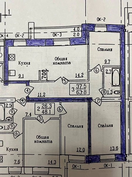 3-к квартира, 62 кв.м., Заречный проезд, 6к2