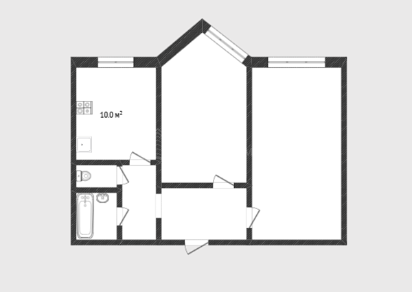 2-к квартира, 54 кв.м., улица Малыгина, 82