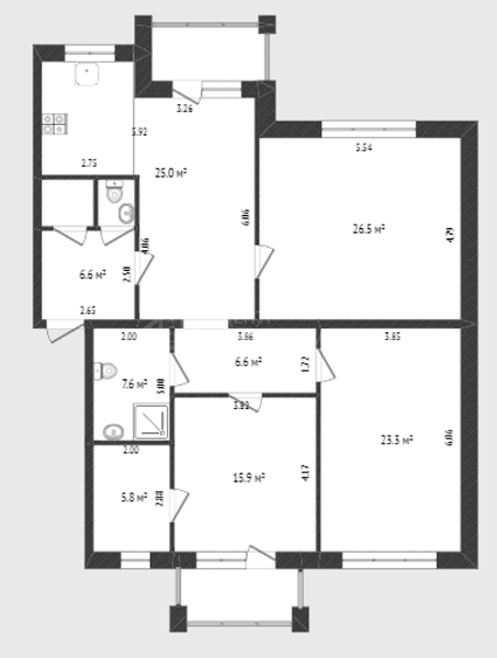 3-к квартира, 121 кв.м., 6-й микрорайон, улица Валерии Гнаровской, 10к4