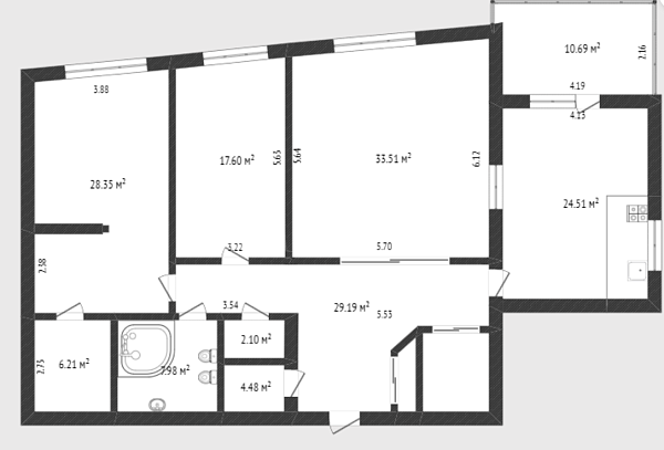 3-к квартира, 150 кв.м., улица Кузнецова, 13