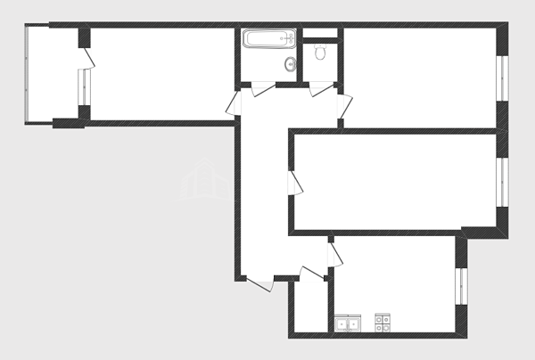 3-к квартира, 65 кв.м., улица Немцова, 39