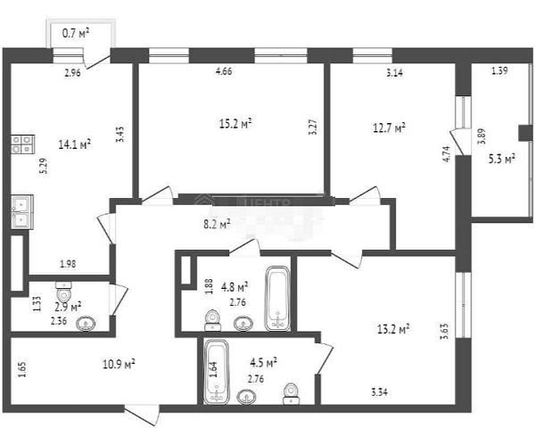 3-к квартира, 86 кв.м., улица Александра Протозанова, 8