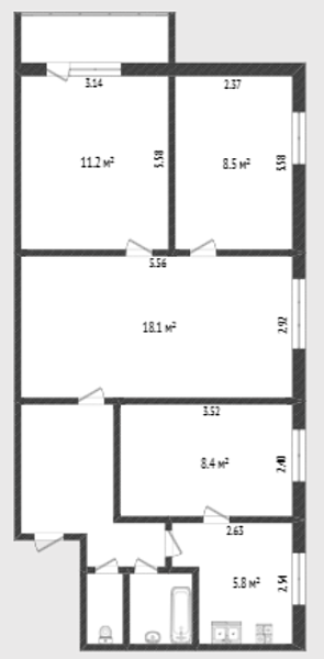 4-к квартира, 60 кв.м., микрорайон Тарманы, Игримская улица, 26