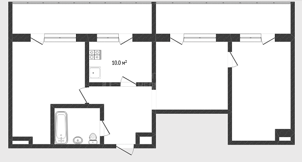 3-к квартира, 57 кв.м., улица Бабарынка, 20А