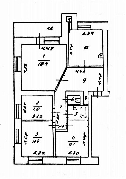 4-к квартира, 84 кв.м., улица Строителей, 19