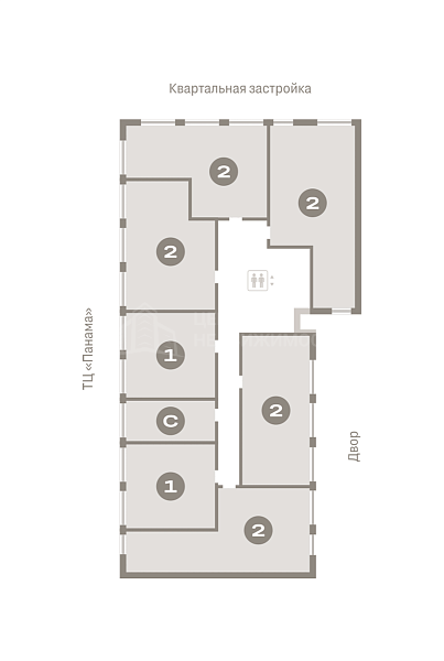 2-к квартира в новостройке, 73 кв.м.