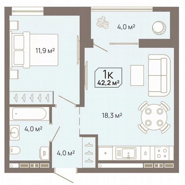 1-к квартира, 38 кв.м., Заполярная улица, 3