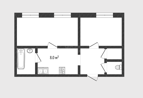 2-к квартира, 40 кв.м., улица Источник, 7