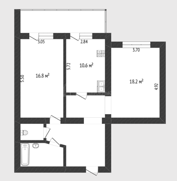 2-к квартира, 67 кв.м., Харьковская улица, 57к2