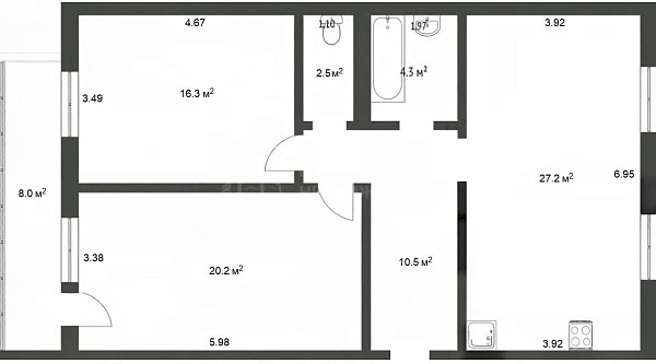 2-к квартира, 81 кв.м., Солнечный проезд, 7