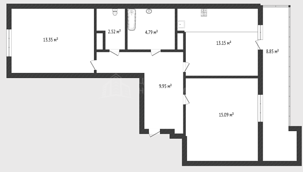 2-к квартира, 58 кв.м., улица Константина Посьета, 10