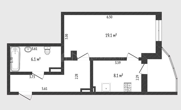 1-к квартира, 42 кв.м., улица Василия Гольцова, 3