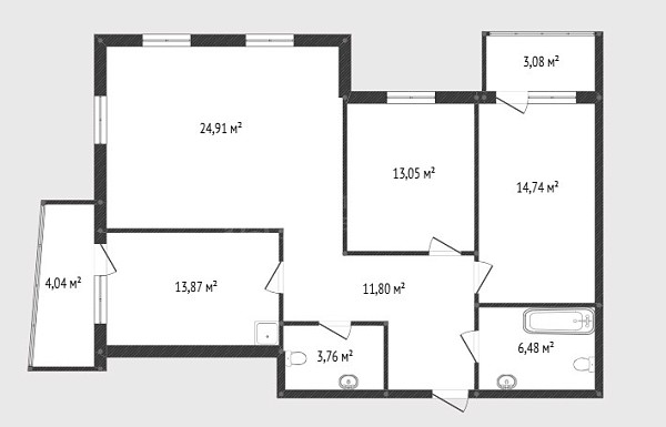 3-к квартира, 86 кв.м., улица Пермякова, 75