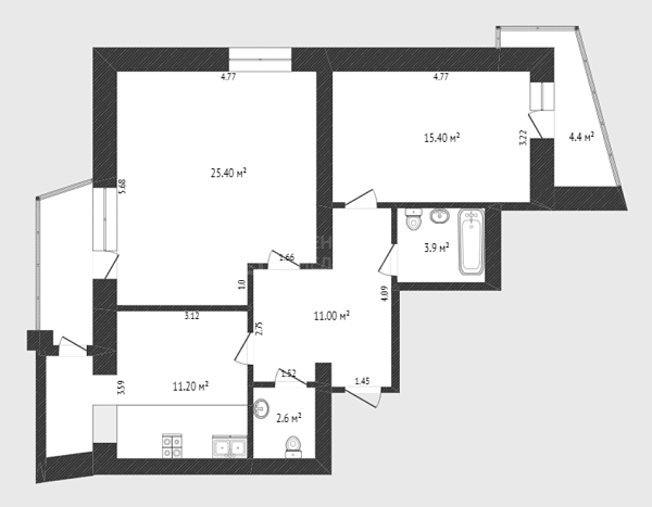 2-к квартира, 72 кв.м., Широтная улица, 159