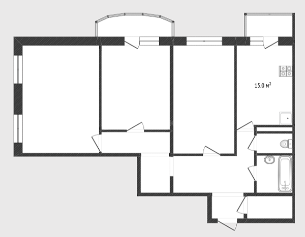 3-к квартира, 73 кв.м., улица Героев Космоса, 17