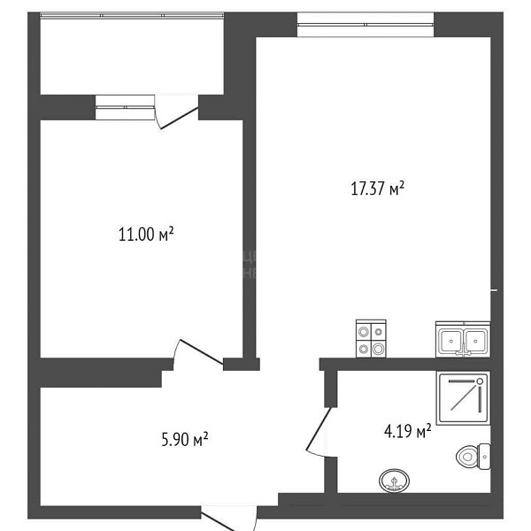 1-к квартира, 38 кв.м., улица Газовиков, 63